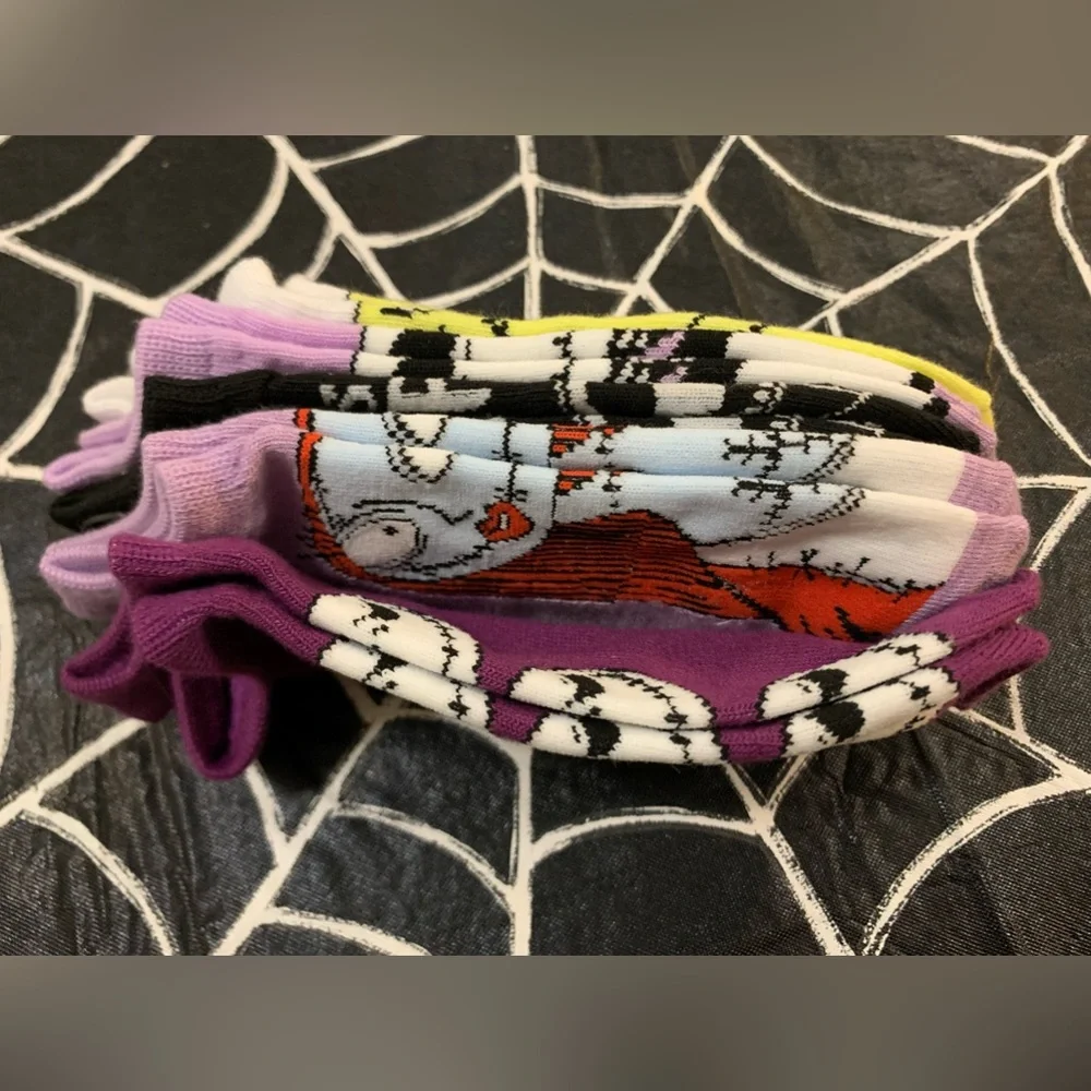 Jack Skeleton Nightmare Before Christmas Socks Lowcut 5 Pack NWT